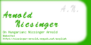 arnold nicsinger business card